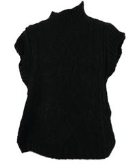 Dámská černá vzorovaná svetrová vesta 