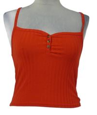 Dámský červený žebrovaný crop top Topshop