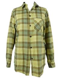 Dámská žluto-zeleno-hnědá kostkovaná halenka 