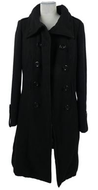 Dámský černý vlněný kabát TCM