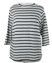 Dámský tmavomodro-bílý pruhovaný svetr 