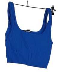 Dámský safírový žebrovaný crop top Zara 