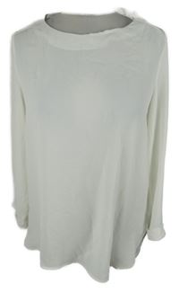 Dámská bílá šifonová halenka s rolovacími rukávy Atmosphere 