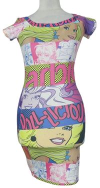 Dámské barevné vzorované šaty s Barbie Miss Selfridge 