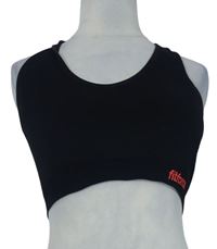 Dámský černý sportovní crop top FitForce