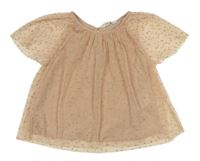 Světlerůžová tylová halenka s puntíky H&M