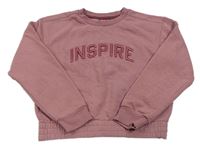 Starorůžová crop mikina s nápisem Primark
