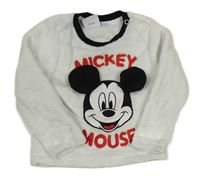 Bílá chlupatá mikina s Mickey Mousem zn. Disney