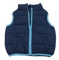 Tmavomodrá šusťáková zateplená vesta zn. Dopodopo