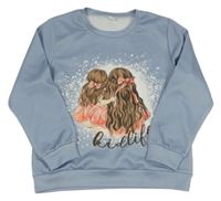 Světlemodrá sportovní mikina s dívkami Shein