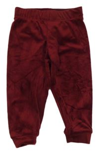 Vínové sametové tepláky Lupilu