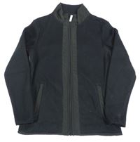 Černá fleecovo/šusťáková propínací mikina Alive