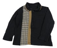 Černo-kostkované polo triko Matalan