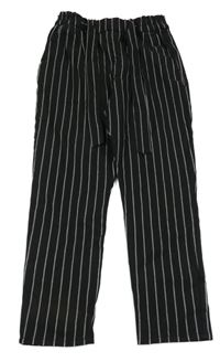 Černo-bílé pruhované kalhoty s páskem H&M