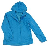 Azurová šusťáková jarní funkční bunda s kapucí Crane