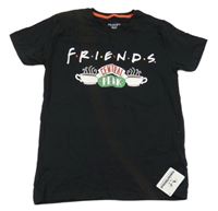 Nové - Černé tričko s potiskem Friends