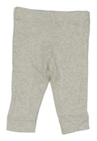 Bílo-šedé melírované lehké tepláky 