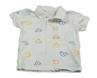 Bílé polo tričko s barevnými autíčky Primark