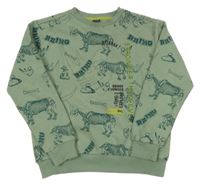 Zelená mikina s dinosaury KIDS