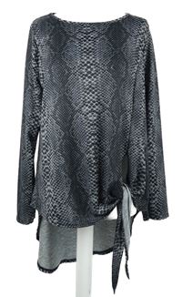 Dámská černo-šedá vzorovaná tunika se zavazováním Select