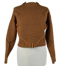 Dámský medovo-černý pruhovaný crop svetr Karen Millen