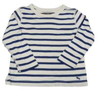 Bílo-tmavomodré pruhované triko H&M