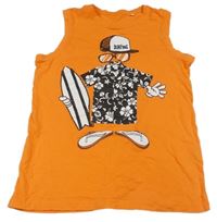 Oranžové tílko s kšiltovkou a surfy C&A
