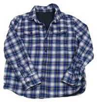 Modro-bílo-červená kostkovaná podšitá košile George