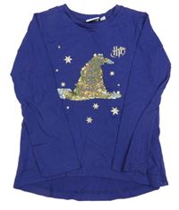 Tmavomodré triko s překlápěcími flitry - Harry Potter