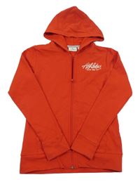 Červená propínací mikina s nápisem a kapucí Tom Tailor