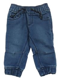 Tmavomodré teplákové rifle 