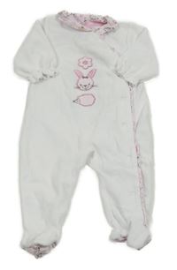 Bílý sametový overal se zajíčkem a límečkem 