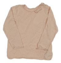 Světlerůžový lehký svetr s mašlí H&M