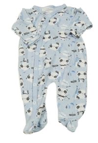 Světlemodrý overal s pandami 