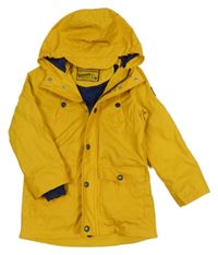 Žlutý nepromokavý jarní kabát s kapucí Pocopiano