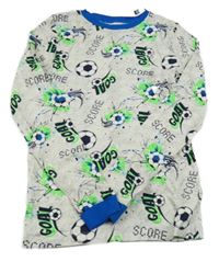 Nové - Světlešedé pyžamové triko s fotbalovými míči Dunnes