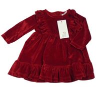 Nové - Červené sametové šaty F&F