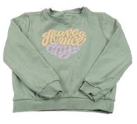 Světlekhaki mikina s nápisem Kiabi