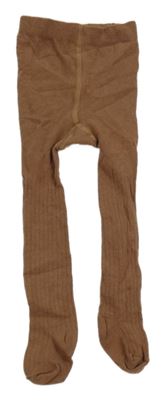 Skořicové žebrované punčocháče H&M