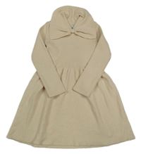 Béžové pletené šaty s límečkem Primark