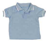 Světlemodré vzorované polo tričko 