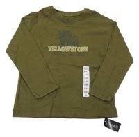 Nové - Khaki triko s medvědem a nápisem dunnes 