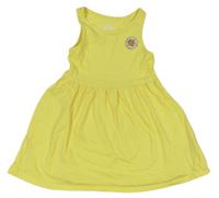 Žluté bavlněné šaty s kytičkami F&F
