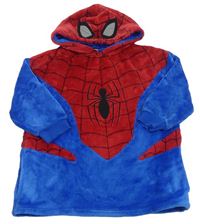 Modro-červená chlupatá oversize mikina s kapucí - Spiderman Primark