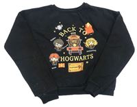 Černá crop mikina Harry Potter s kapucí 