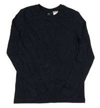 Tmavomodré triko s kapsou H&M