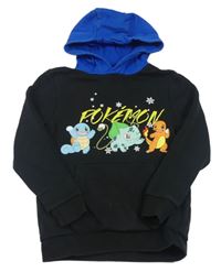 Černo-modrá mikina s Pokémony a kapucí zn. George