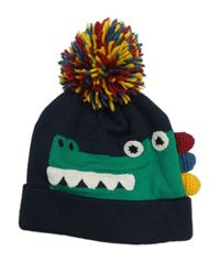 Tmavošedá pletená čepice s krokodýlem Next