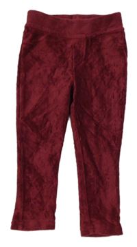 Tmavorůžové sametové žebrované kalhoty Nutmeg