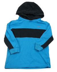 Azurovo-černá mikina s kapucí Next 